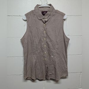 Sacoor Brothers Women's Sleeveless Button-Up Top Size 46/20 (Medium?)